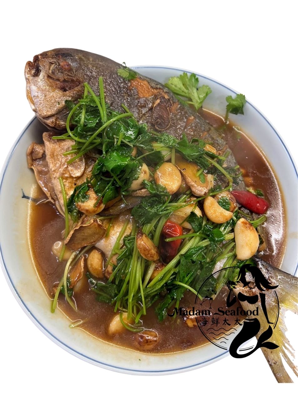 Golden Pomfret β Whole (Frozen)