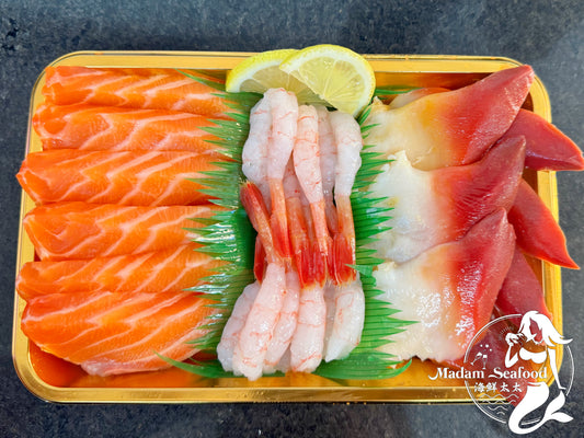 Fresh Sashimi Tray - Salmon, Amaebi & Surf Clam