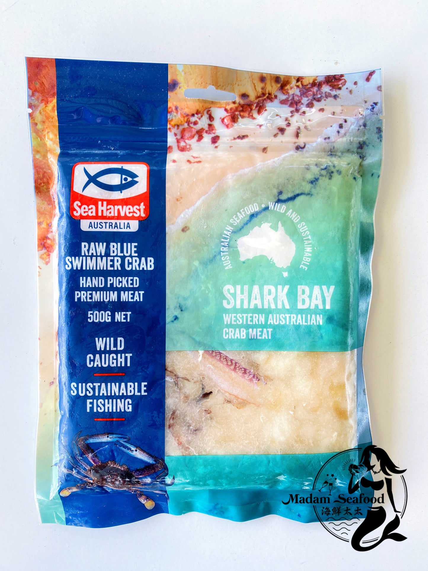 WA Shark Bay Raw Blue Swimmer Crab Meat (frozen)